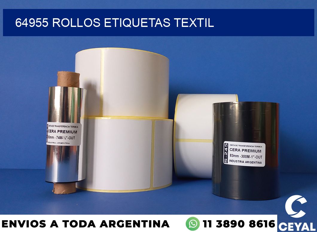 64955 rollos etiquetas textil