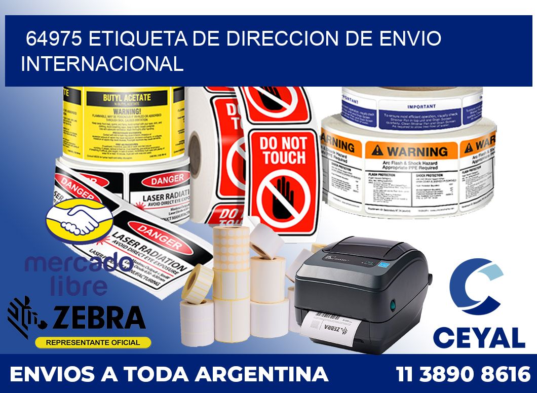 64975 Etiqueta de direccion de envio internacional