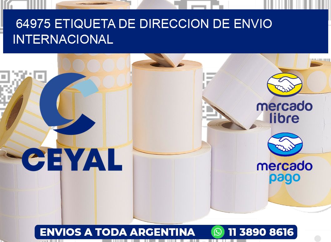 64975 Etiqueta de direccion de envio internacional