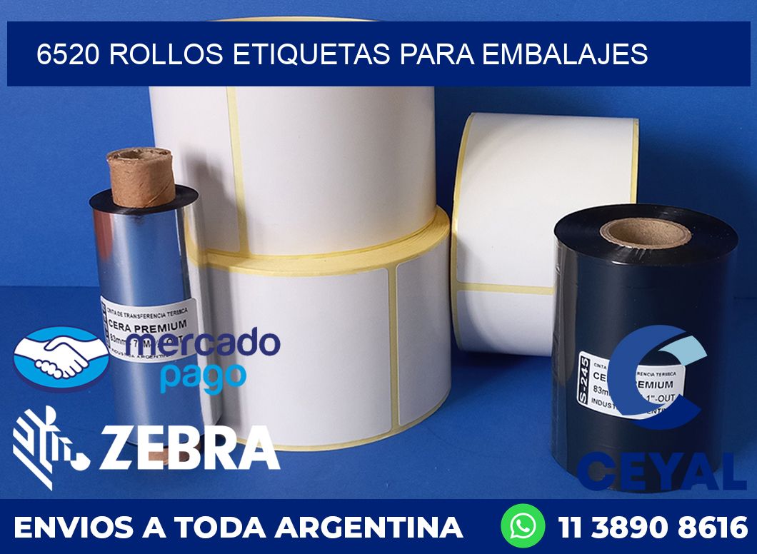 6520 rollos etiquetas para embalajes