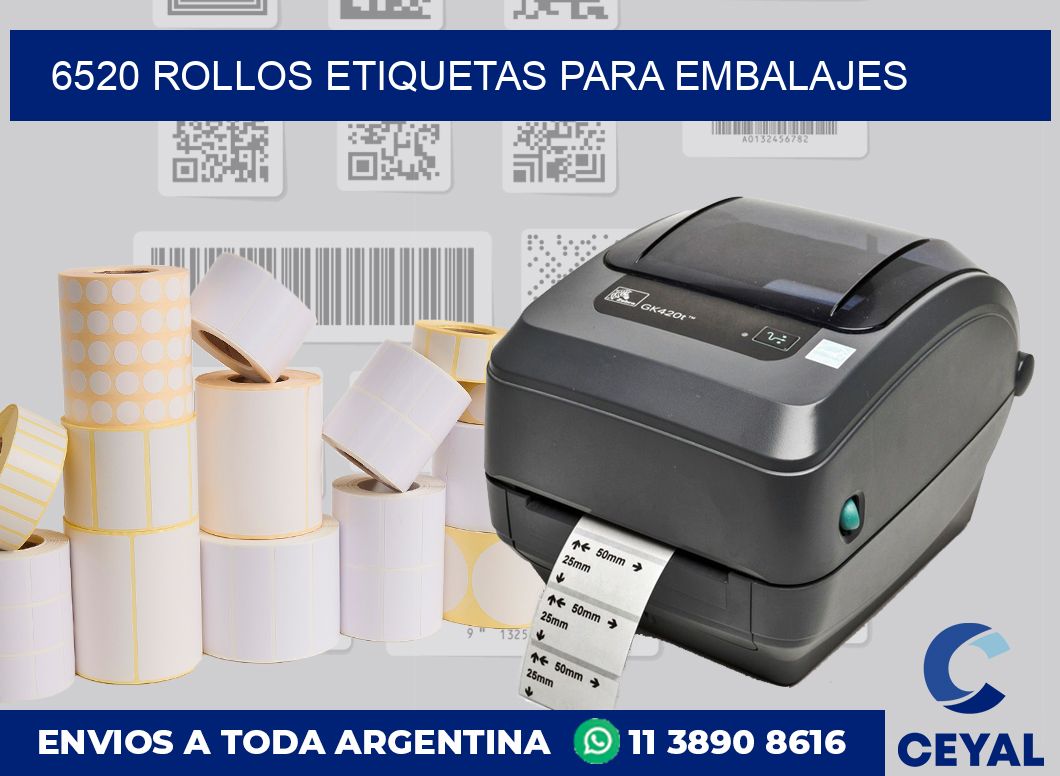 6520 rollos etiquetas para embalajes