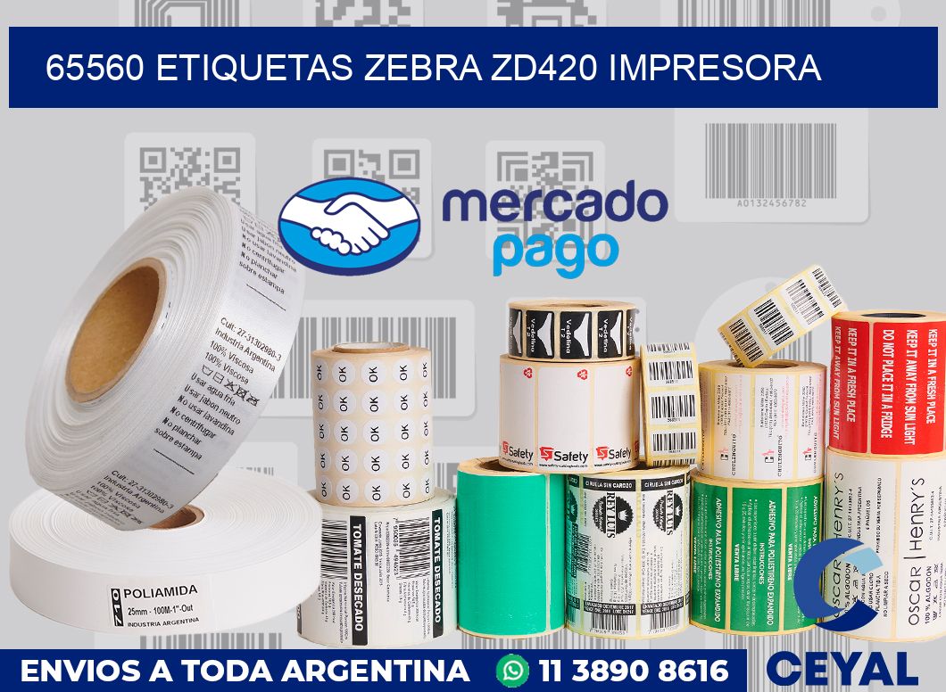 65560 etiquetas Zebra zd420 impresora