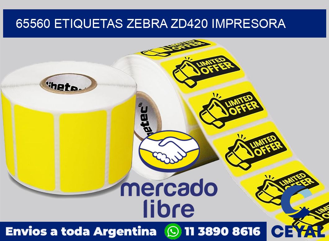 65560 etiquetas Zebra zd420 impresora