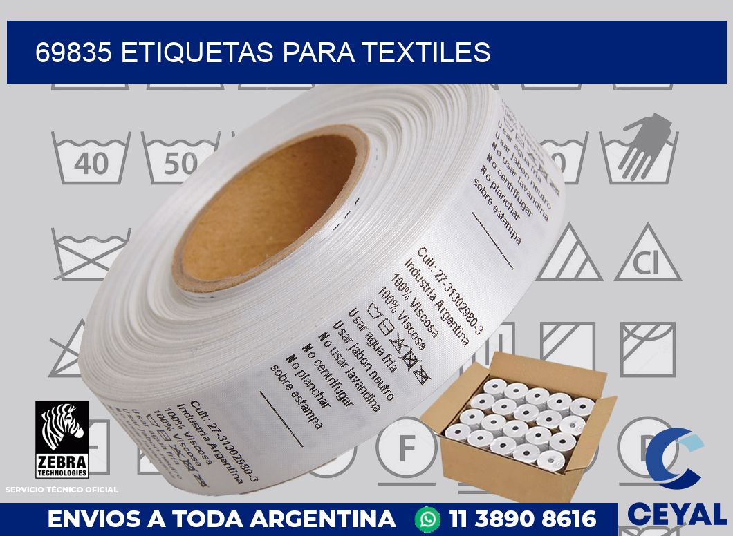 69835 etiquetas para textiles