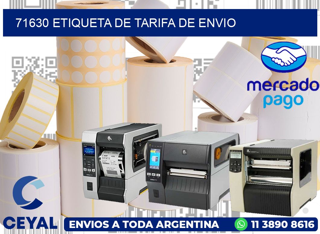 71630 Etiqueta de tarifa de envio