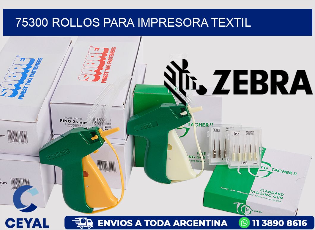 75300 rollos para impresora textil