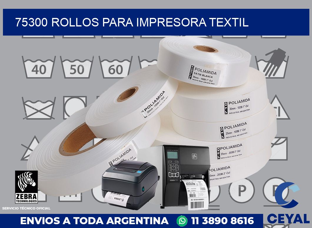 75300 rollos para impresora textil