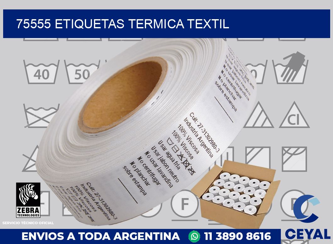 75555 etiquetas termica textil