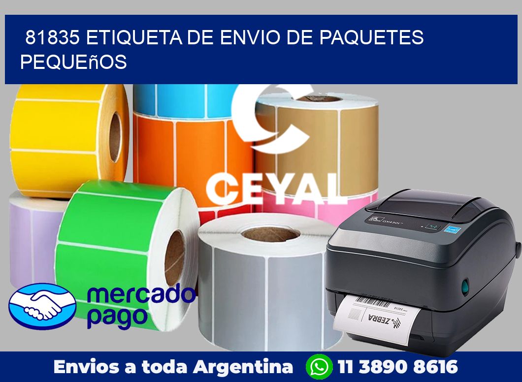 81835 Etiqueta de envio de paquetes pequeños