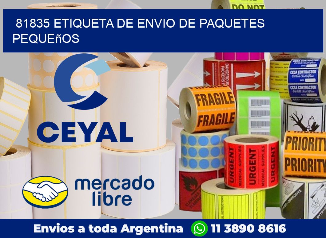 81835 Etiqueta de envio de paquetes pequeños
