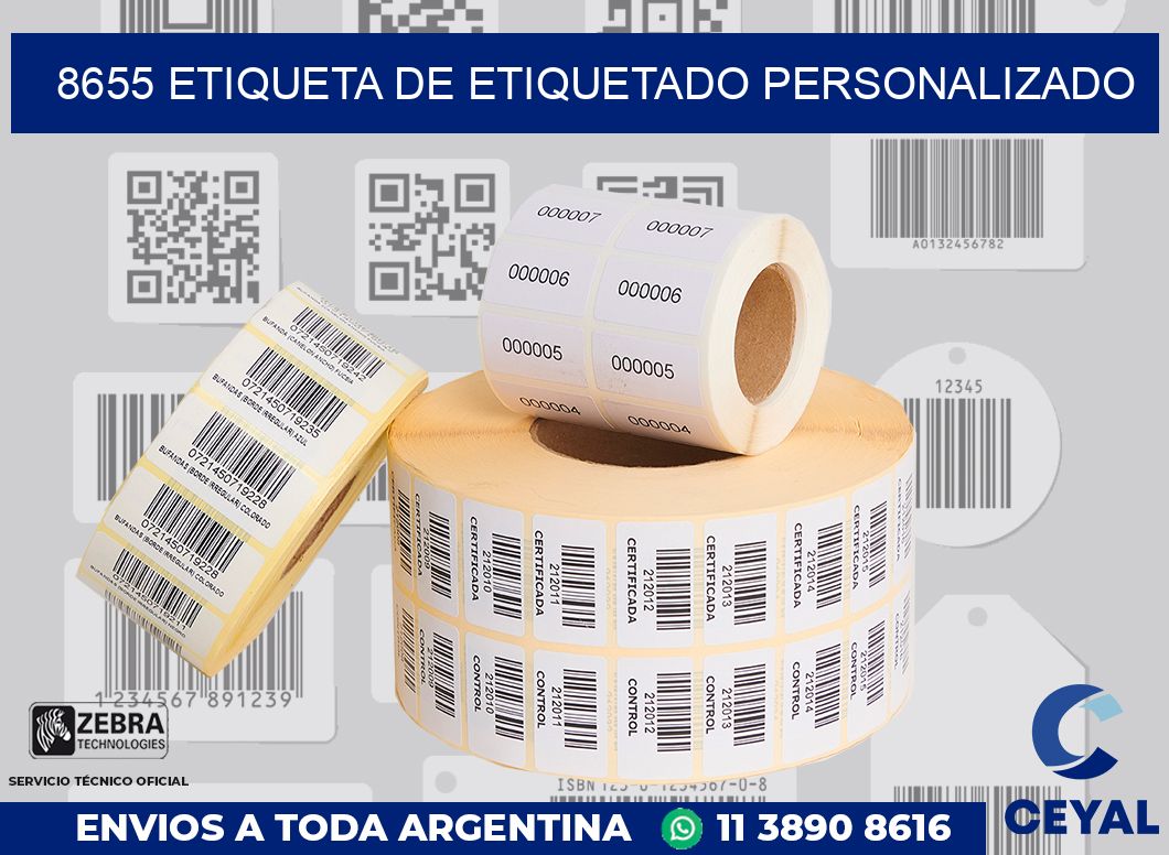 8655 Etiqueta de etiquetado personalizado