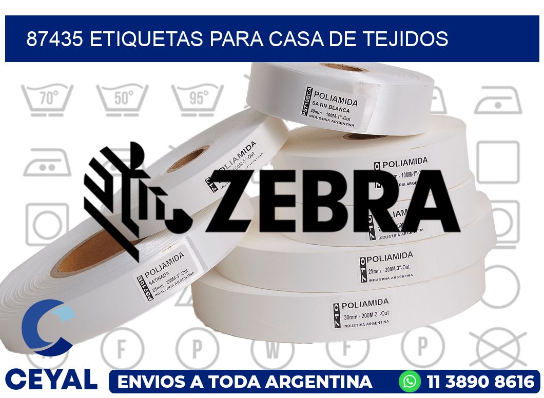 87435 Etiquetas para casa de tejidos