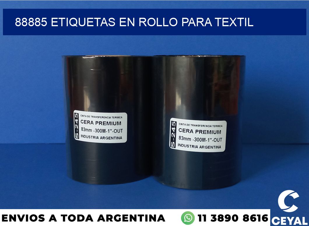 88885 etiquetas en rollo para textil