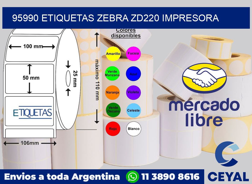 95990 etiquetas Zebra zd220 impresora