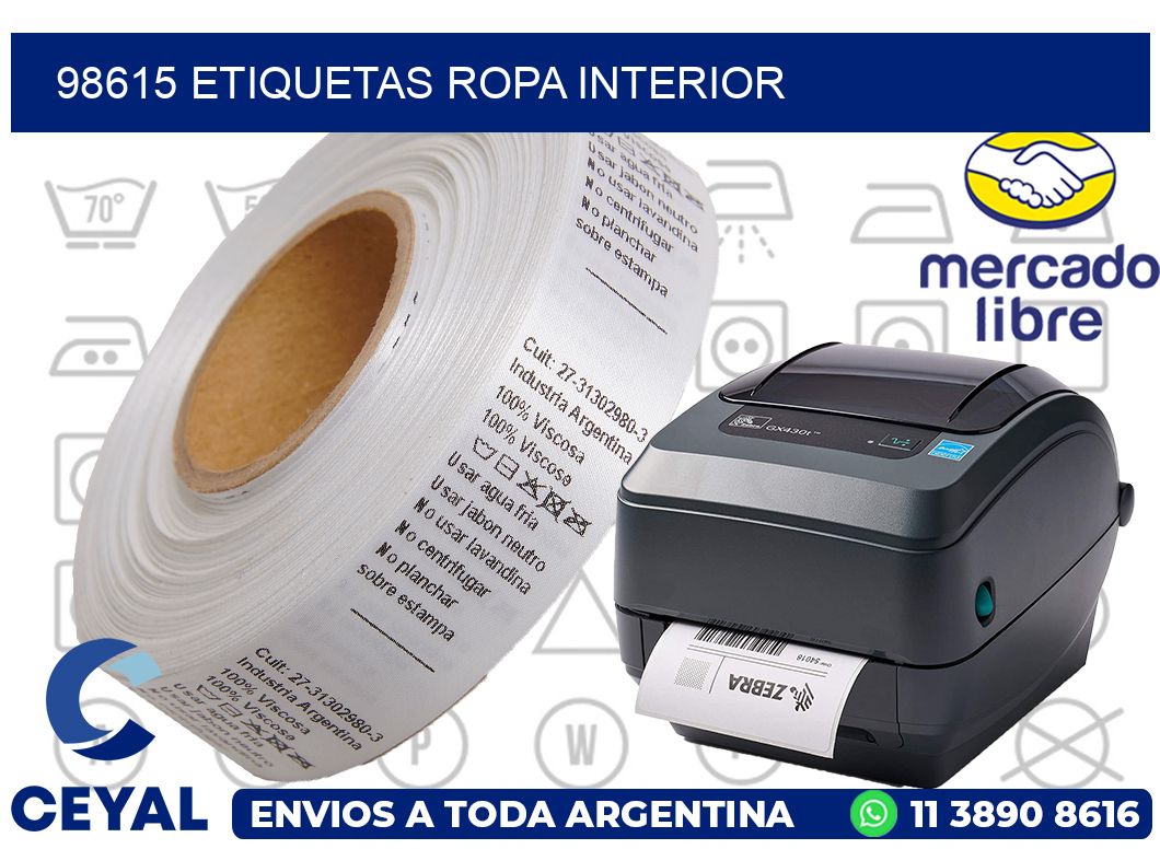 98615 Etiquetas ropa interior