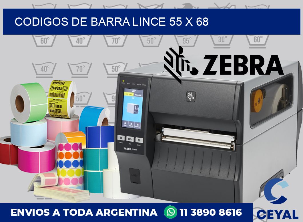 Codigos de barra Lince 55 x 68
