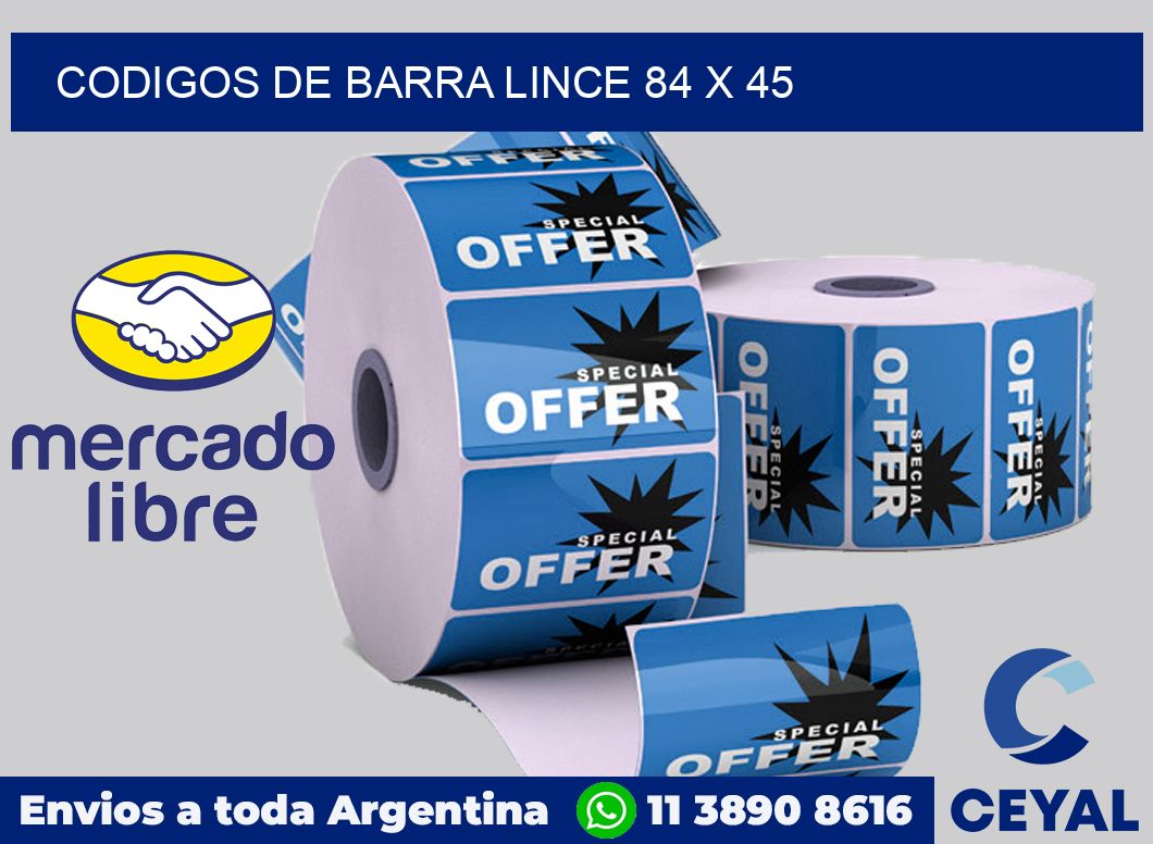 Codigos de barra Lince 84 x 45