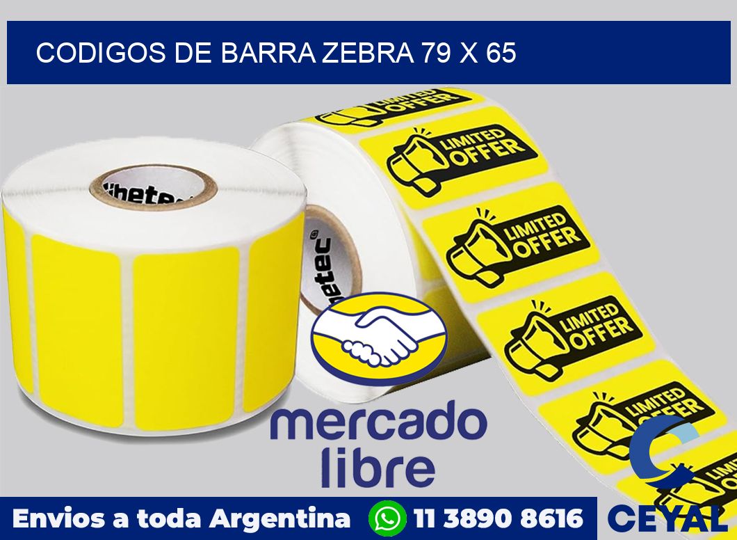 Codigos de barra Zebra 79 x 65