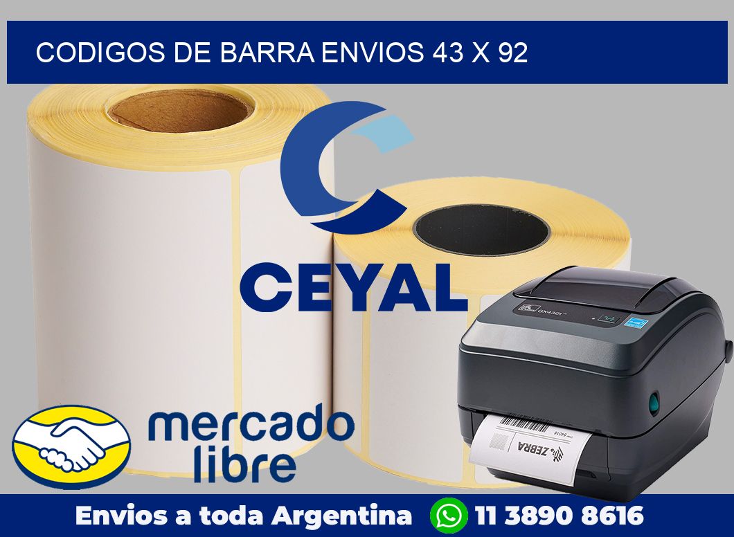 Codigos de barra envios 43 x 92