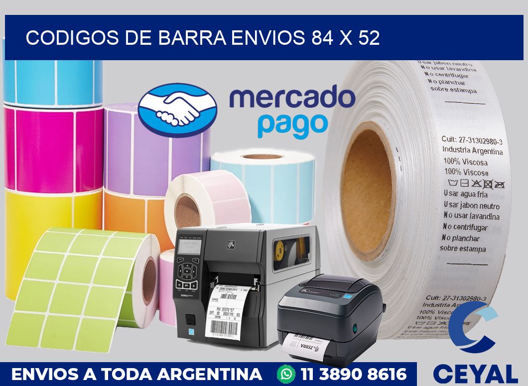 Codigos de barra envios 84 x 52