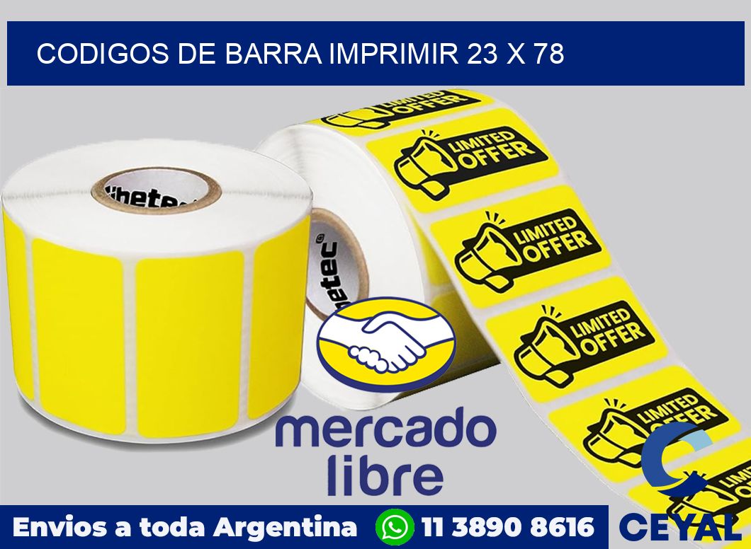 Codigos de barra imprimir 23 x 78