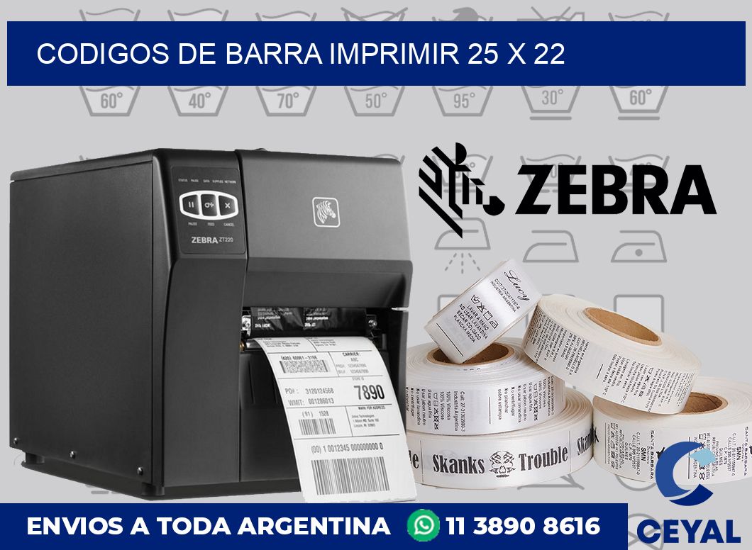 Codigos de barra imprimir 25 x 22