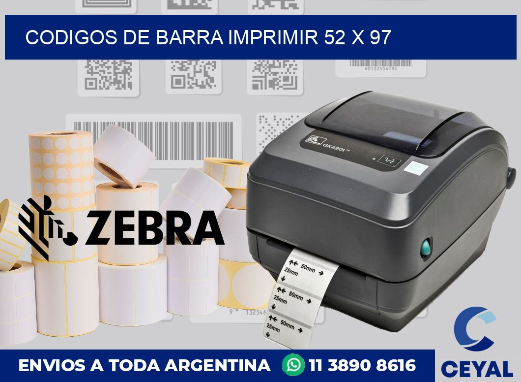 Codigos de barra imprimir 52 x 97