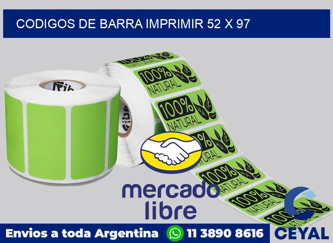 Codigos de barra imprimir 52 x 97