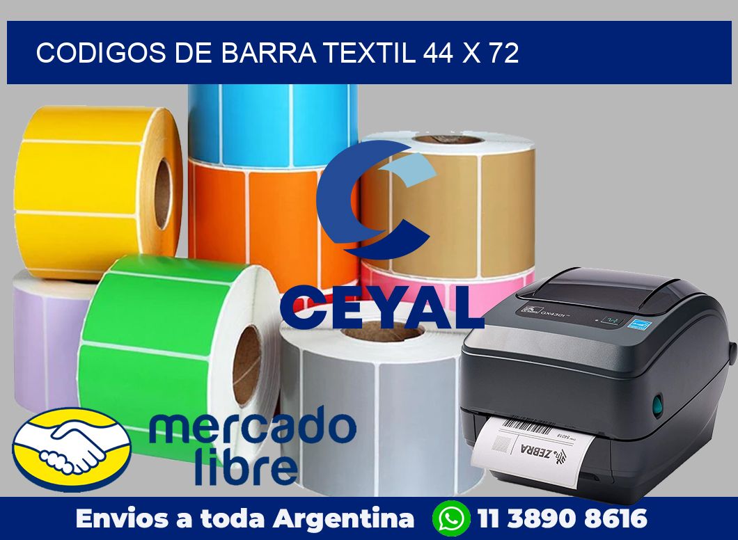 Codigos de barra textil 44 x 72