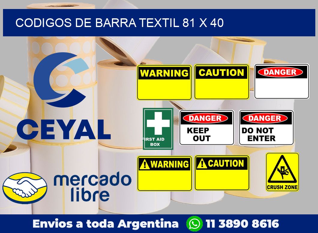Codigos de barra textil 81 x 40