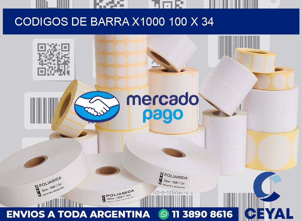 Codigos de barra x1000 100 x 34