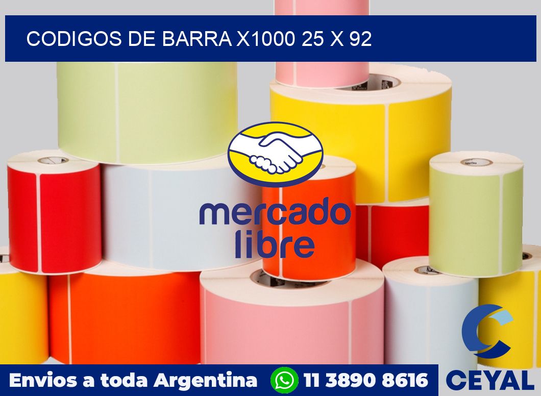 Codigos de barra x1000 25 x 92