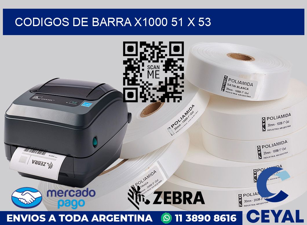 Codigos de barra x1000 51 x 53