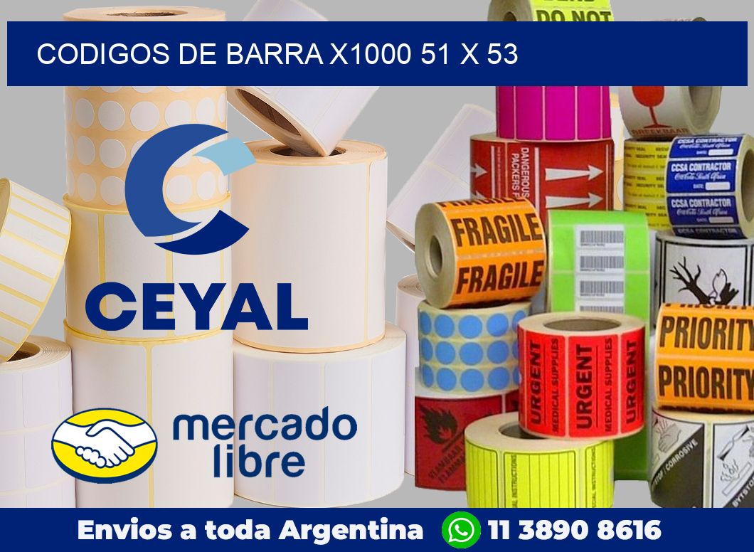 Codigos de barra x1000 51 x 53
