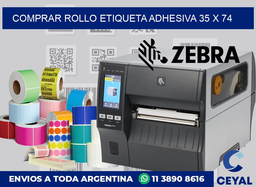 Comprar rollo etiqueta adhesiva 35 x 74