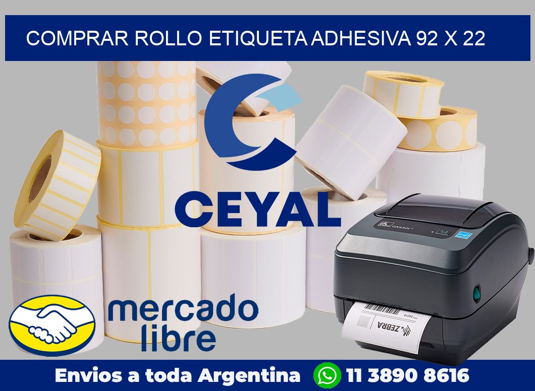Comprar rollo etiqueta adhesiva 92 x 22