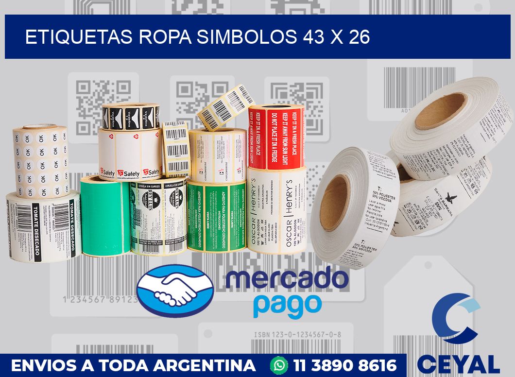 Etiquetas ropa simbolos 43 x 26