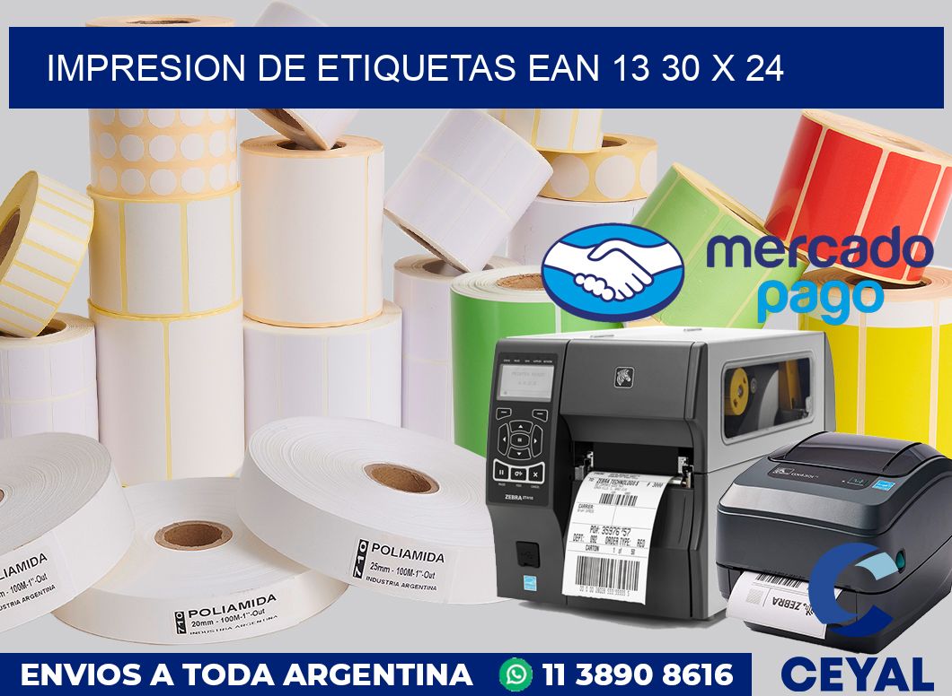 Impresion de etiquetas EAN 13 30 x 24