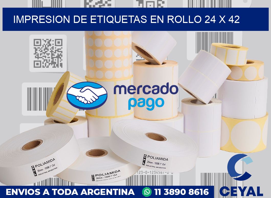 Impresion de etiquetas en rollo 24 x 42