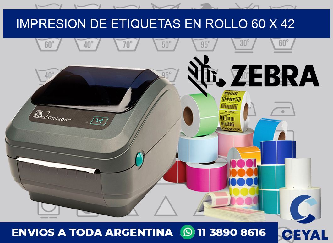 Impresion de etiquetas en rollo 60 x 42