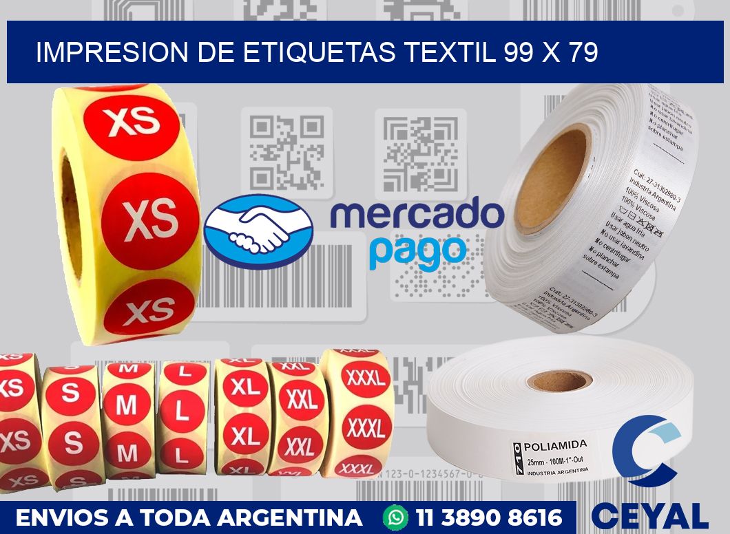 Impresion de etiquetas textil 99 x 79