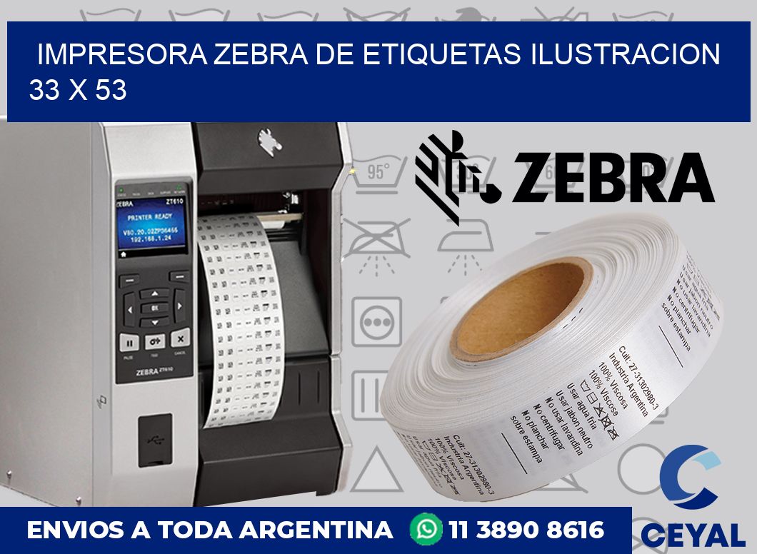 Impresora Zebra de etiquetas ilustracion 33 x 53