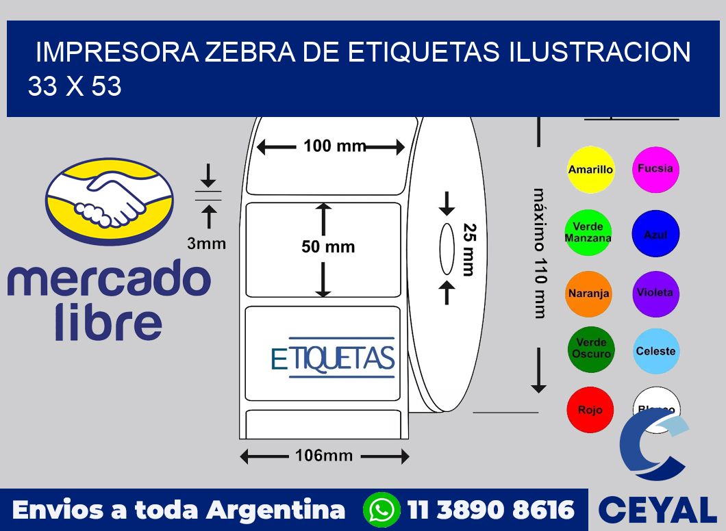 Impresora Zebra de etiquetas ilustracion 33 x 53
