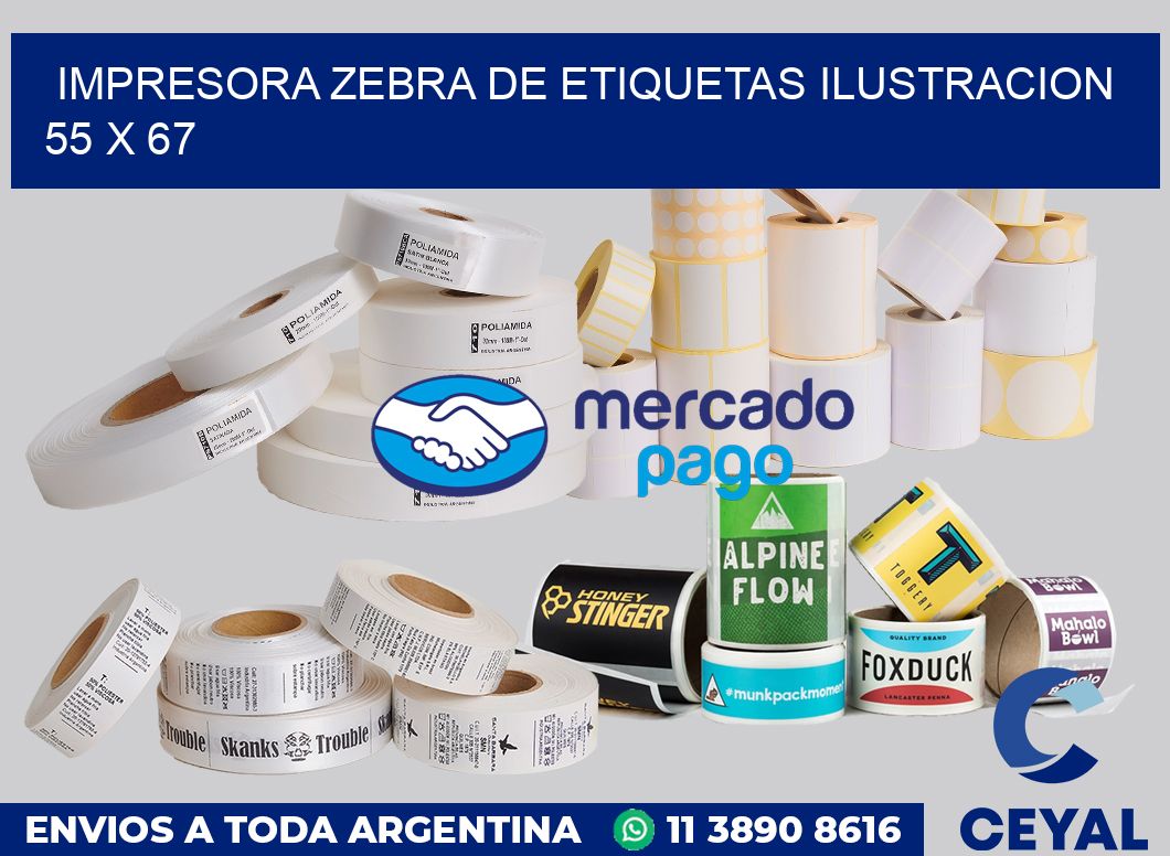Impresora Zebra de etiquetas ilustracion 55 x 67