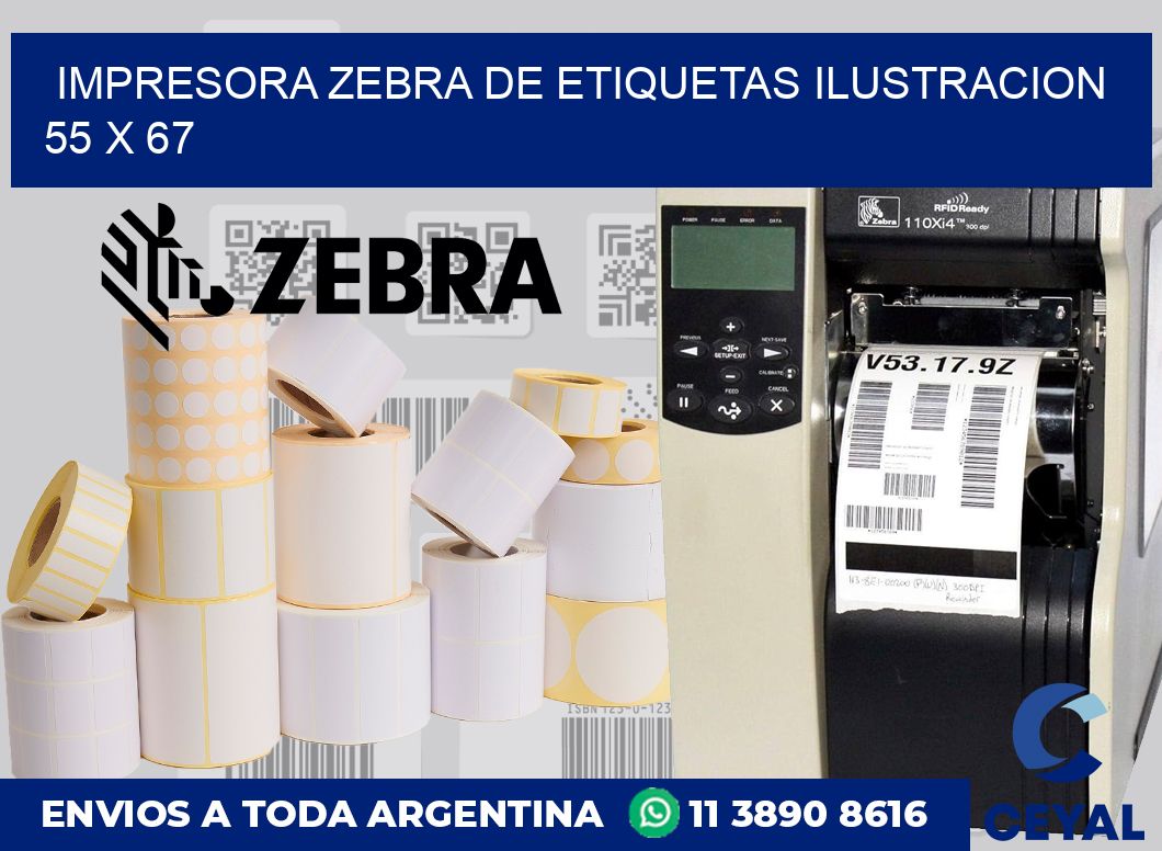 Impresora Zebra de etiquetas ilustracion 55 x 67