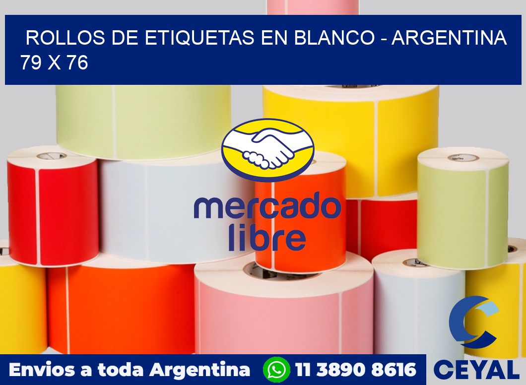 Rollos de etiquetas en blanco – Argentina 79 x 76