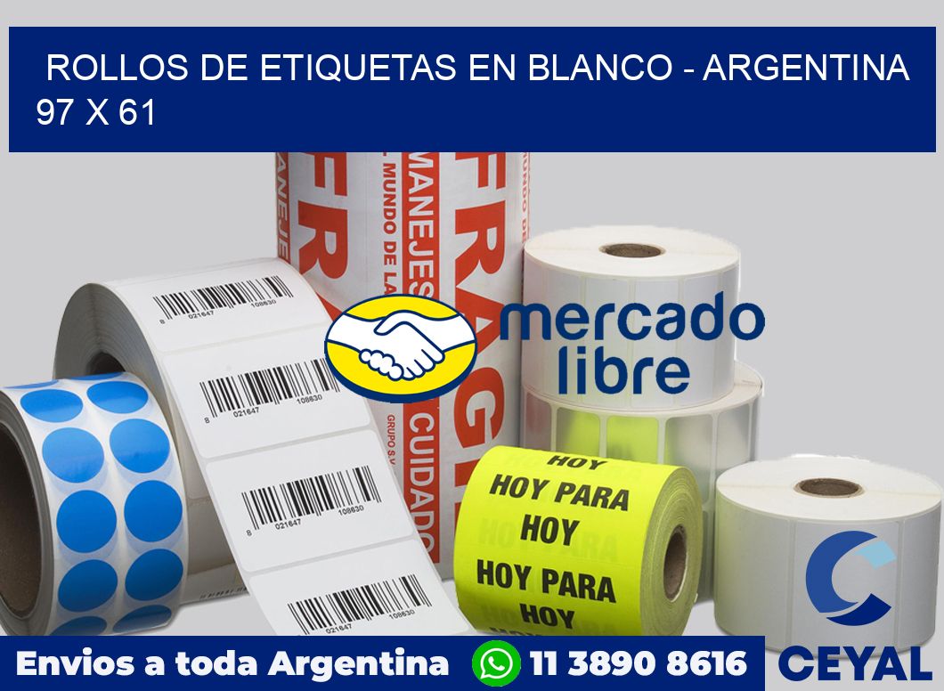 Rollos de etiquetas en blanco - Argentina 97 x 61