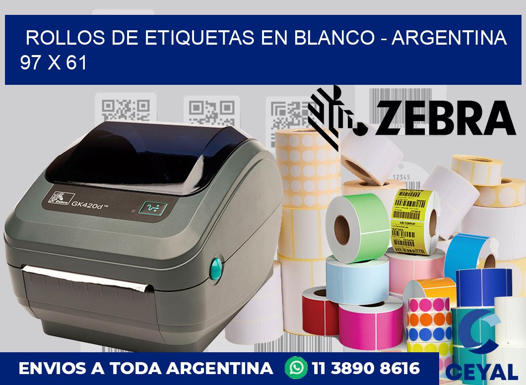 Rollos de etiquetas en blanco – Argentina 97 x 61