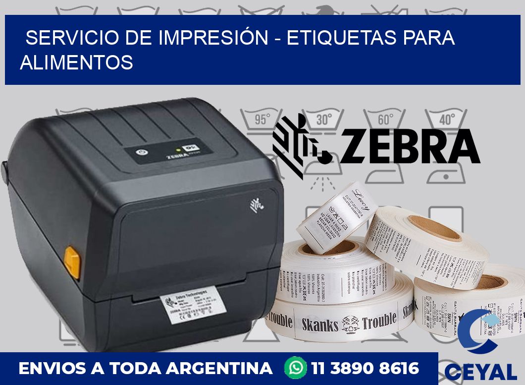 SERVICIO DE IMPRESIÓN – ETIQUETAS PARA ALIMENTOS