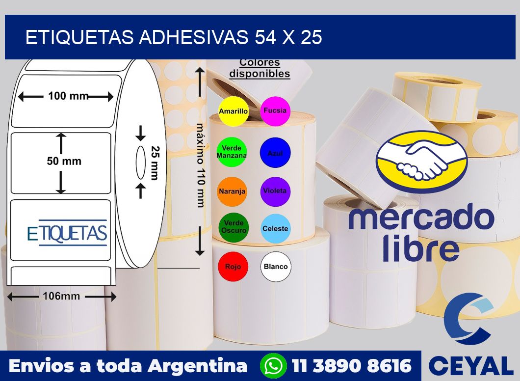 etiquetas adhesivas 54 x 25